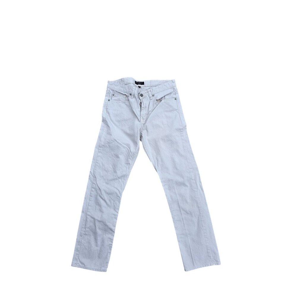 Banana Republic Slim Straight Mens Jeans 32x30 Off White Cotton Blend - Picture 1 of 6